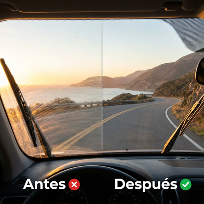Parabrisas antes y después de ClearDrive